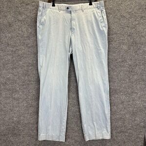 Hiltl Pants Mens 38x29 Light Blue Stretch Chino Trousers Casual Dress Cuff